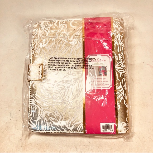 Lilly Pulitzer Agenda Cover NWT Palms Gold - Picture 6 of 11